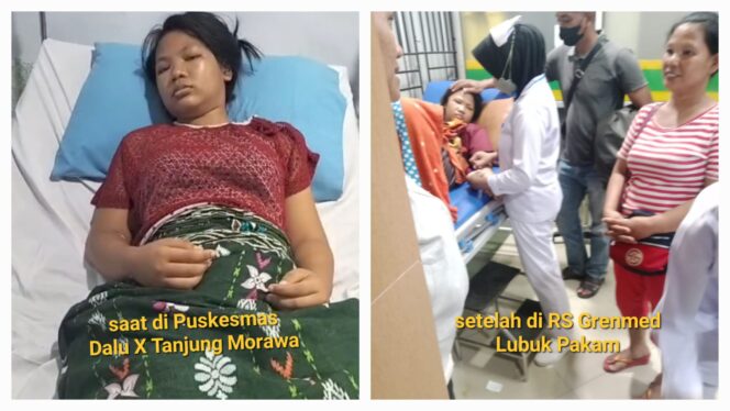 
					Kondisi pasien saat di Puskesmas Dalu X dan Kondisi Pasien Setelah dibawa ke RS Grenmed Lubuk Pakam