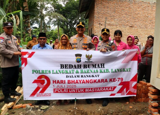 
					Polres Langkat dan Baznas Bangun Harapan Lewat Bedah Rumah