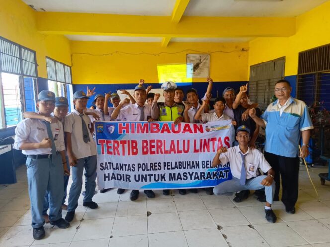 
					Sat Lantas Polres Pelabuhan Belawan Beri Himbauan Kamtibmas di Yayasan Perguruan Yapim