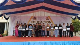 Foto Bersama Yayasan Dharma Bakti dengan 15 Kampus Ternama di Sumatera Utara dalam Acara Pembukaan ajang Bergengsi Education Expo Dharma Bakti Lubuk Pakam 18/11.