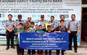 Peringati HUT Imigrasi dan Pemasyarakatan, Lapas Labuhan Ruku Gelar Baksos
