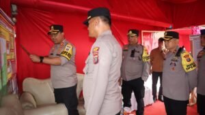 Kapolres dan PJU Polres Langkat Cek Pos Pelayanan Operasi Lilin Toba 2025