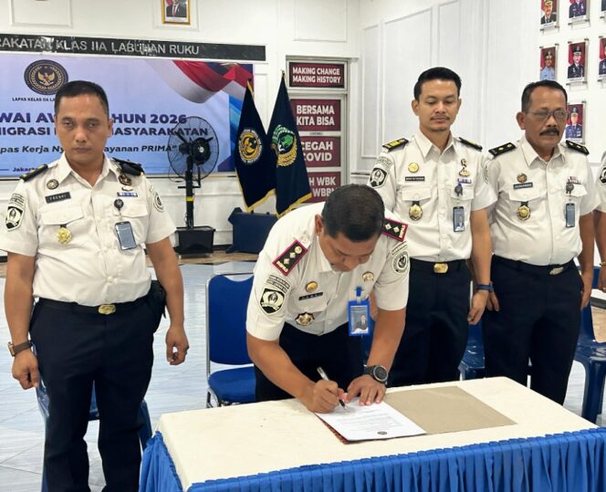 
					Komitmen Kinerja 2026, Lapas Labuhan Ruku Ikuti Penandatanganan Disaksikan Kakanwil Ditjenpas Sumut