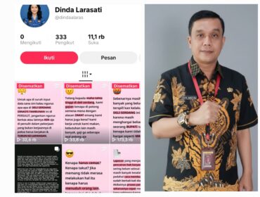 Foto kiri, akun medsos dinda lestari(tiktok), kanan Inspektorat deli serdang H Edwin Nasution. 