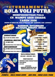 Turnamen Bola Voli Putra Piala CV Wampu Arih Ersada 2026 Siap Digelar