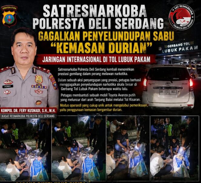 
					Polresta Deli Serdang Amankan Puluhan Kg Sabu & Ribuan Ekstasi – 3 Pelaku Sind