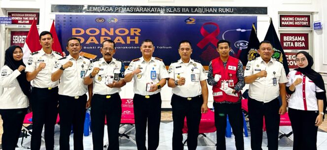 
					Peringati HBP ke-62, Lapas Labuhan Ruku Gelar Donor Darah bersama PMI Batubara