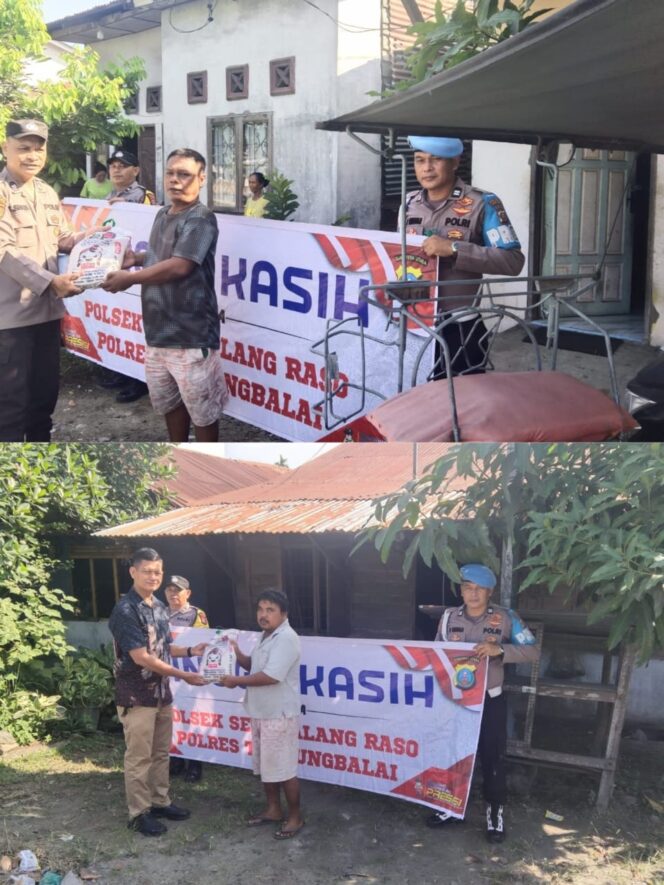 
					Wujud Kepedulian Polri, Polsek Sei Tualang Raso Gelar ‘Minggu Kasih’ dan Berbagi Sembako