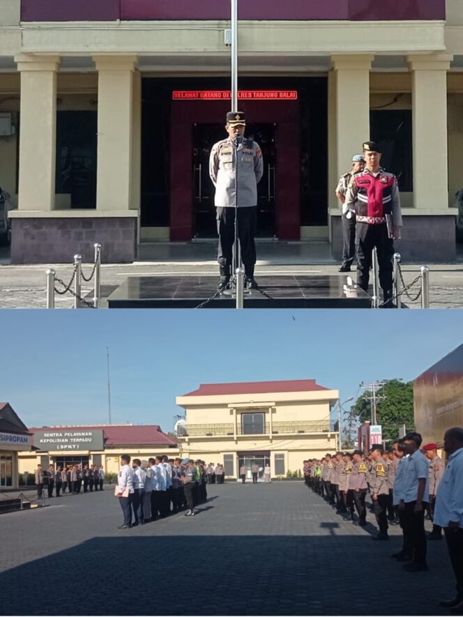 
					Wakapolres Tanjung Balai Pimpin Apel Pagi
