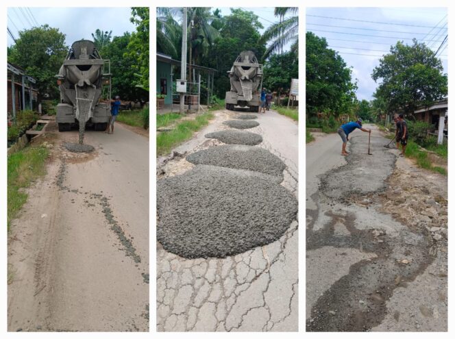 
					PKS PT Bintang Sawit Cemerlang Galang Kembali Melakukan Pengecoran Jalan Rusak 