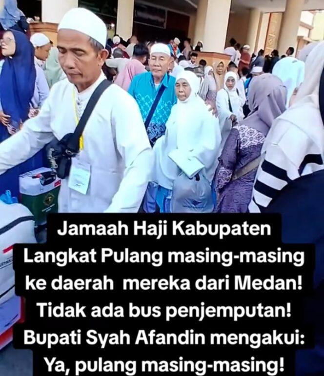 
					Jemaah Haji Asal Langkat Pulang ke Daerah Tanpa Akomodasi Bus, Kewajiban Pemkab Jadi Sorotan