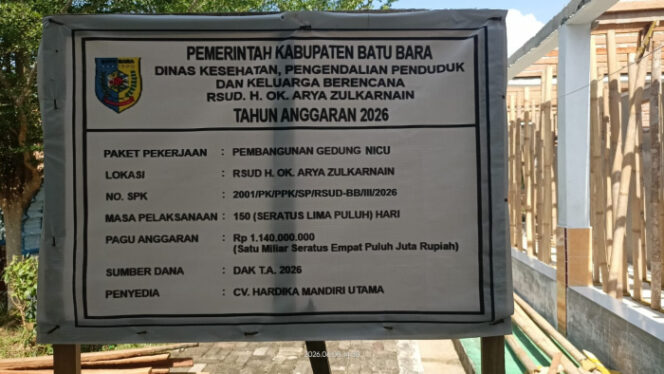 
					Pembangunan Gedung NICU RSUD H. OK Arya Zulkarnain Senilai Rp1,14 Miliar Tuai Sorotan