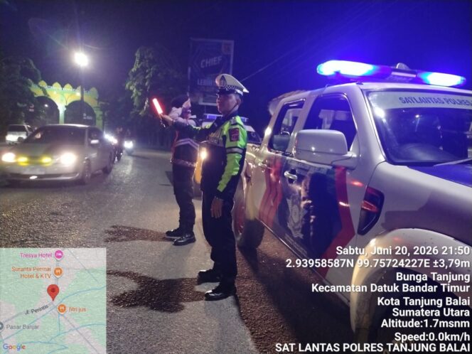 
					Cegah Balap Liar, Satlantas Polres Tanjung Balai Gelar Patroli Blue Light