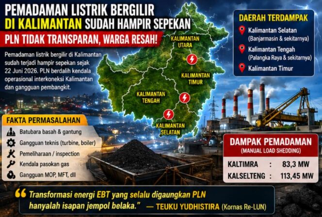 
					Hampir Sepekan Padam Listrik Bergilir di Kalimantan, Tapi PLN Tidak Transparan