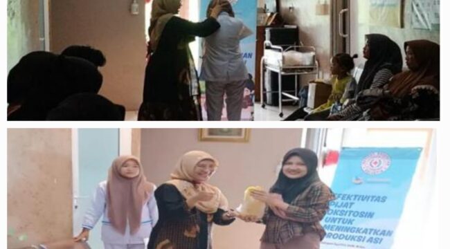 Edukasi pijat oksitesin oleh institut kesehatan helvetia medan diketuai oleh Endriani Syafitri S.Km M.Kes