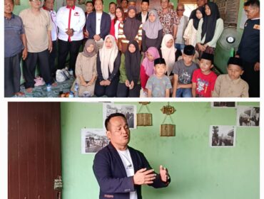 Ketua BbHAR Dpc Pdi Perjuangan Deli Serdang Bersama Kelompok Pengurus Masyarakat tanah suguhan dalu XA. Dalam acara santunan anak yatim.