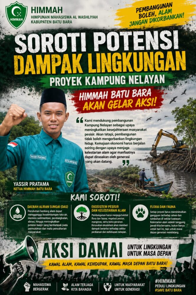 
					Soroti Potensi Dampak Lingkungan Proyek Kampung Nelayan Merah Putih, HIMMAH Batu Bara akan Gelar Aksi