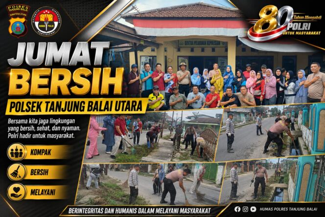 
					Sambut HUT RI, Polsek Tanjung Balai Utara Bersama Forkopincam Gelar “Jumat Bersih”