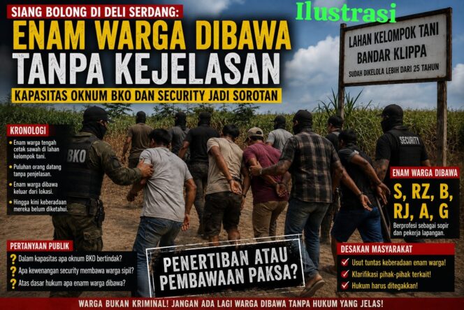 
					Enam Warga Deli Serdang Diduga Dibawa Paksa BKO dan Security