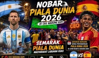 Masyarakat Labuhan Ruku dan Awak Media Nobar Final Piala Dunia 2026, Dukung Argentina vs Spanyol
