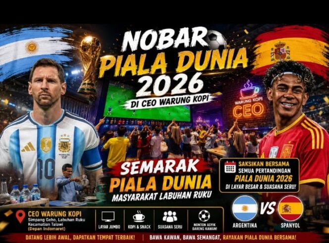 
					Masyarakat Labuhan Ruku dan Awak Media Nobar Final Piala Dunia 2026, Dukung Argentina vs Spanyol