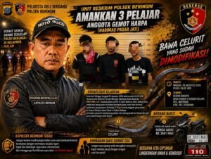 Kapolsek Beringin Turun Tangan, Geng Motor Remaja Bersenjata Celurit Digulung Saat Subuh