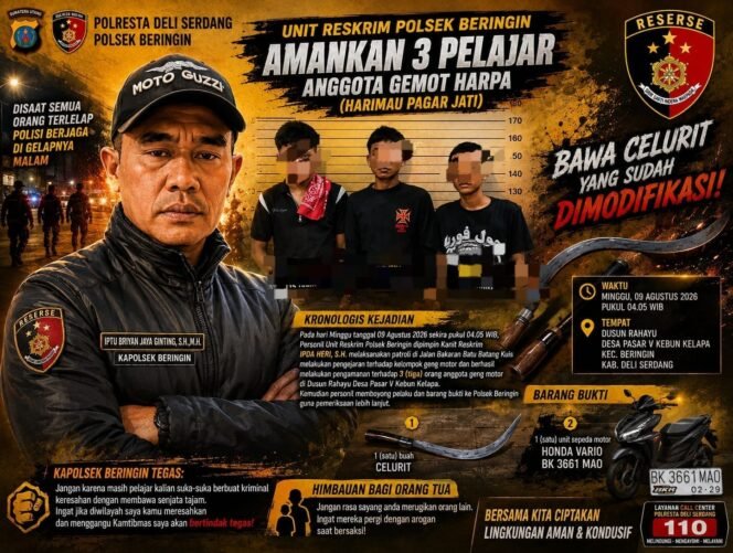 
					Kapolsek Beringin Turun Tangan, Geng Motor Remaja Bersenjata Celurit Digulung Saat Subuh