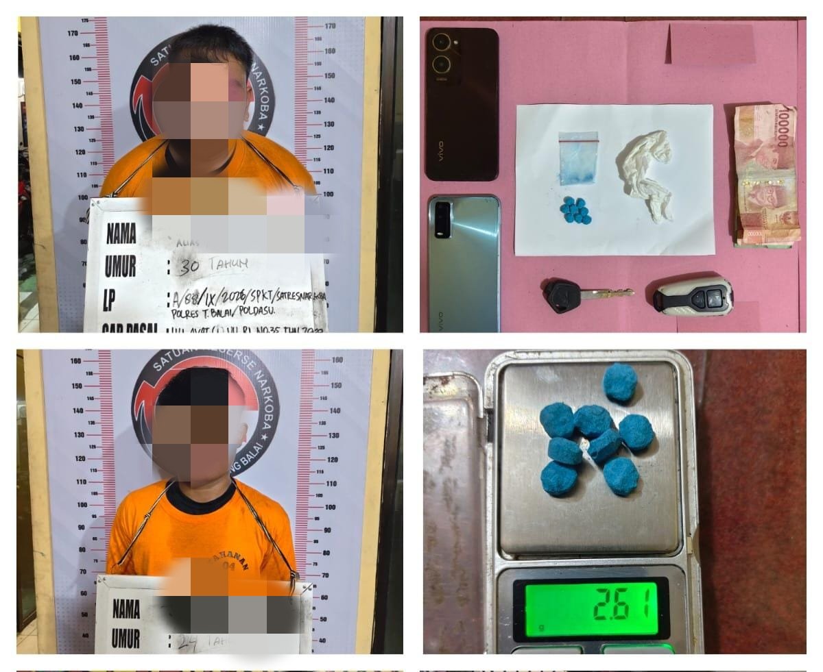 Nyamar Jadi Pembeli, Satresnarkoba Polres Tanjungbalai Ringkus Dua Pemuda Pengedar Ekstasi
