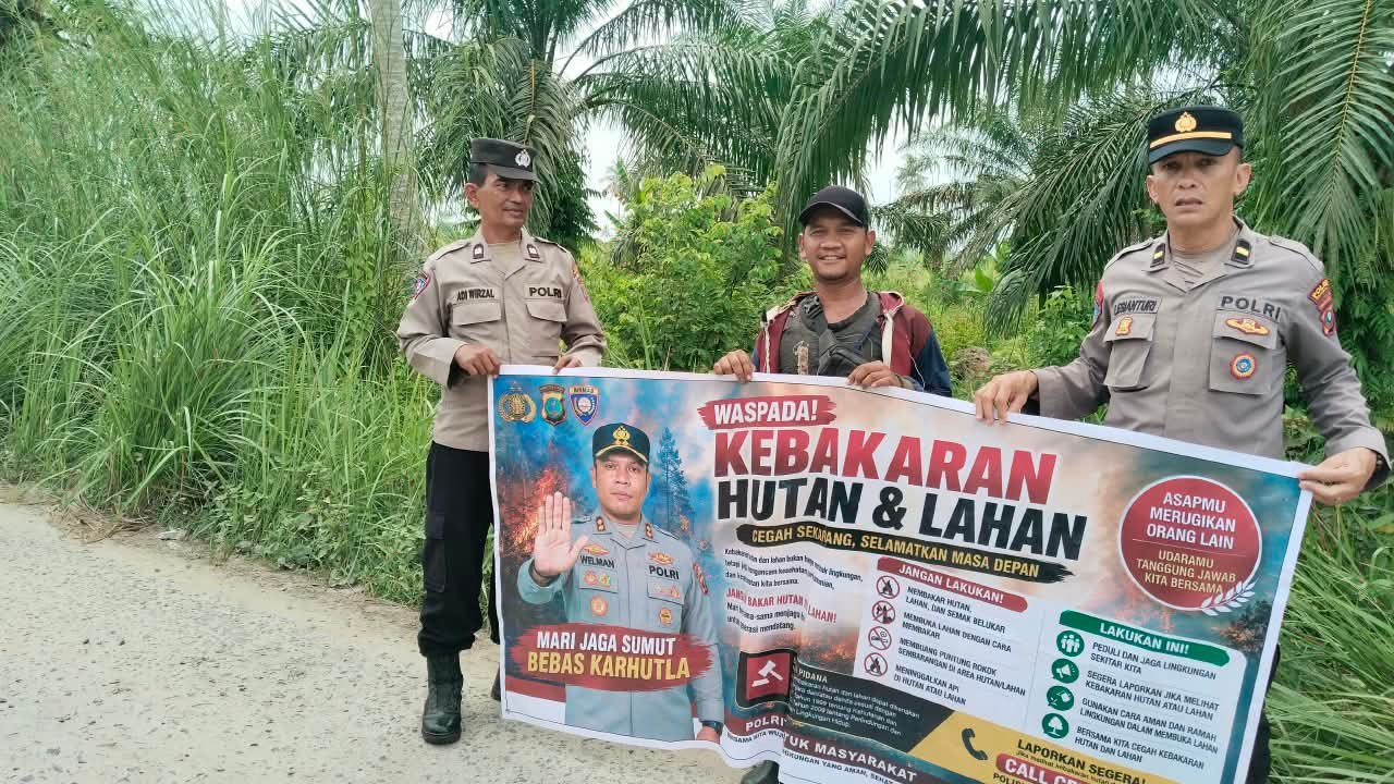 Antisipasi Karhutla, Sat Binmas Polres Tanjung Balai Imbau Warga Tidak Bakar Lahan