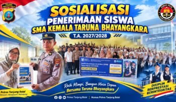 Polres Tanjung Balai Sosialisasi Penerimaan Siswa SMA Kemala Taruna Bhayangkara TA 2027/2028 di SMPN 4