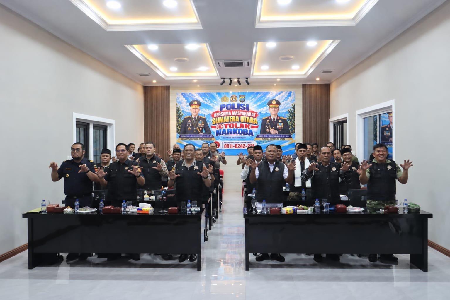 Polres Tanjung Balai Ikuti Zoom Rilis Pengungkapan 1,16 Ton Narkoba dan Deklarasi Bersama Masyarakat Sumut Menolak Narkoba